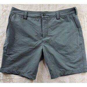 American Giant Brigade Shorts 34 Green Nylon Stretch Performance Hiking USA Made